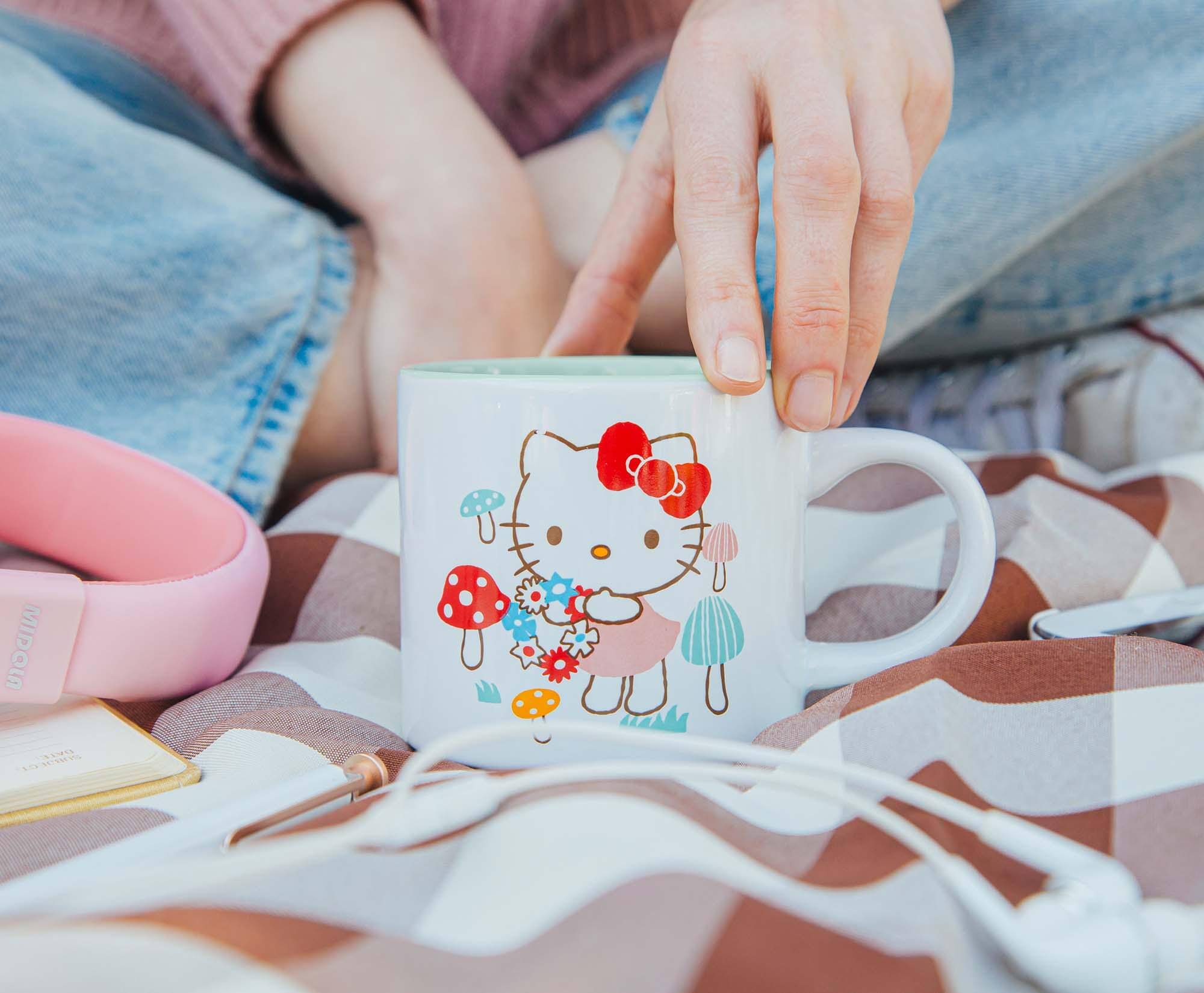 Alt View 3. Silver Buffalo - Sanrio Hello Kitty Mushrooms Single Stackable Ceramic Mug | Holds 13 Ounces - Red.