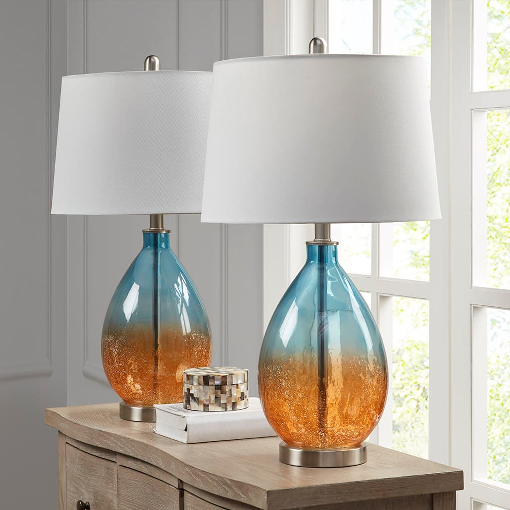 Back. Luckbyte - Cortina Ombre Glass Table Lamp Set of 2.