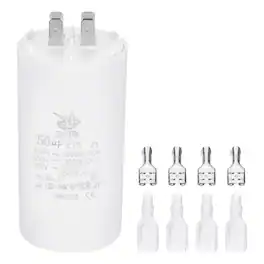 Unique Bargains - 50uF CBB60 Run Capacitor, AC 450V 4 Pin Double Insert with Sheath Spring for Motor Start - White