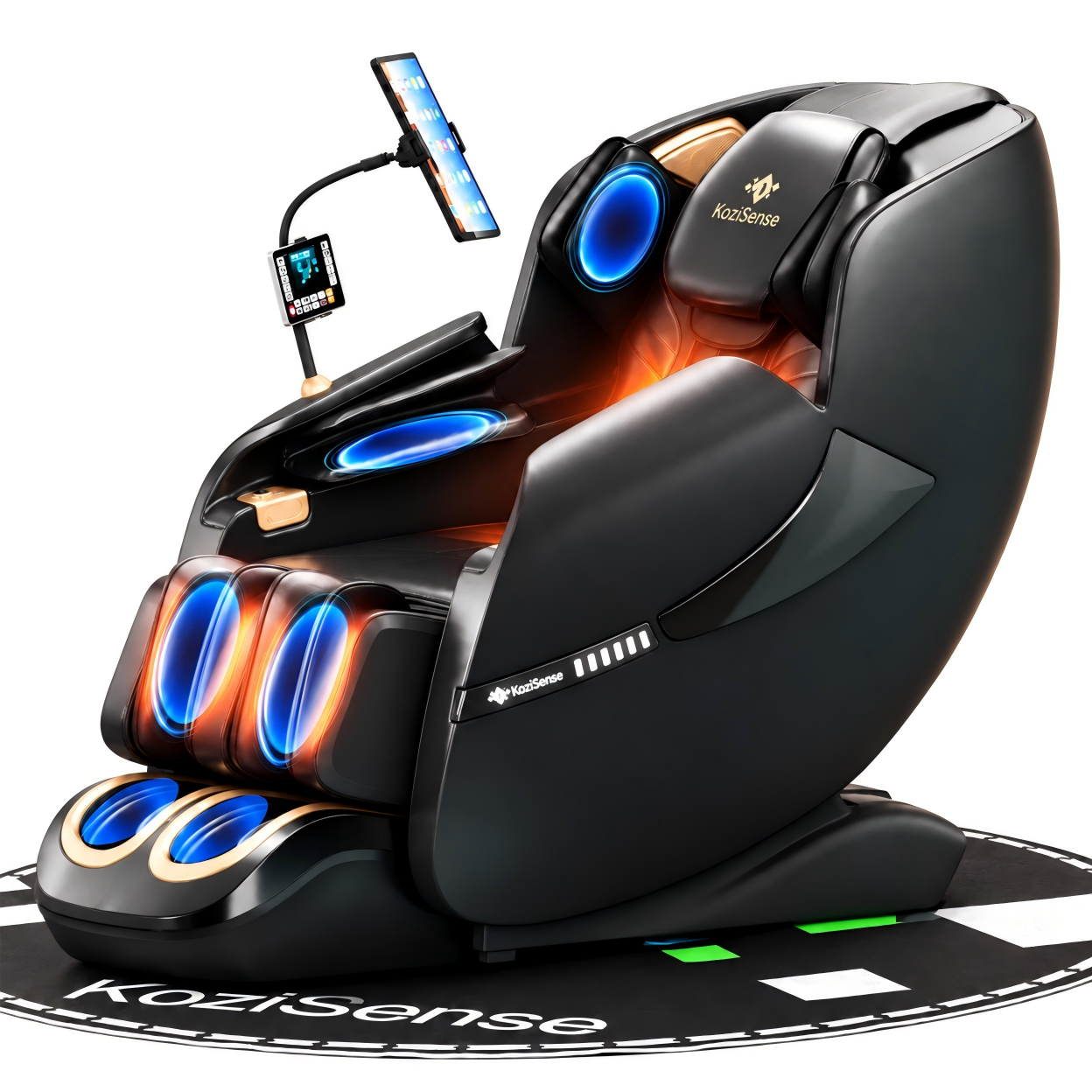 KoziSense - KZ-A18 Massage Chair Full Body,Zero Gravity SL-Track Shiatsu,Back Heat,Voice Control,Body Scan,Legrest Extension - Black