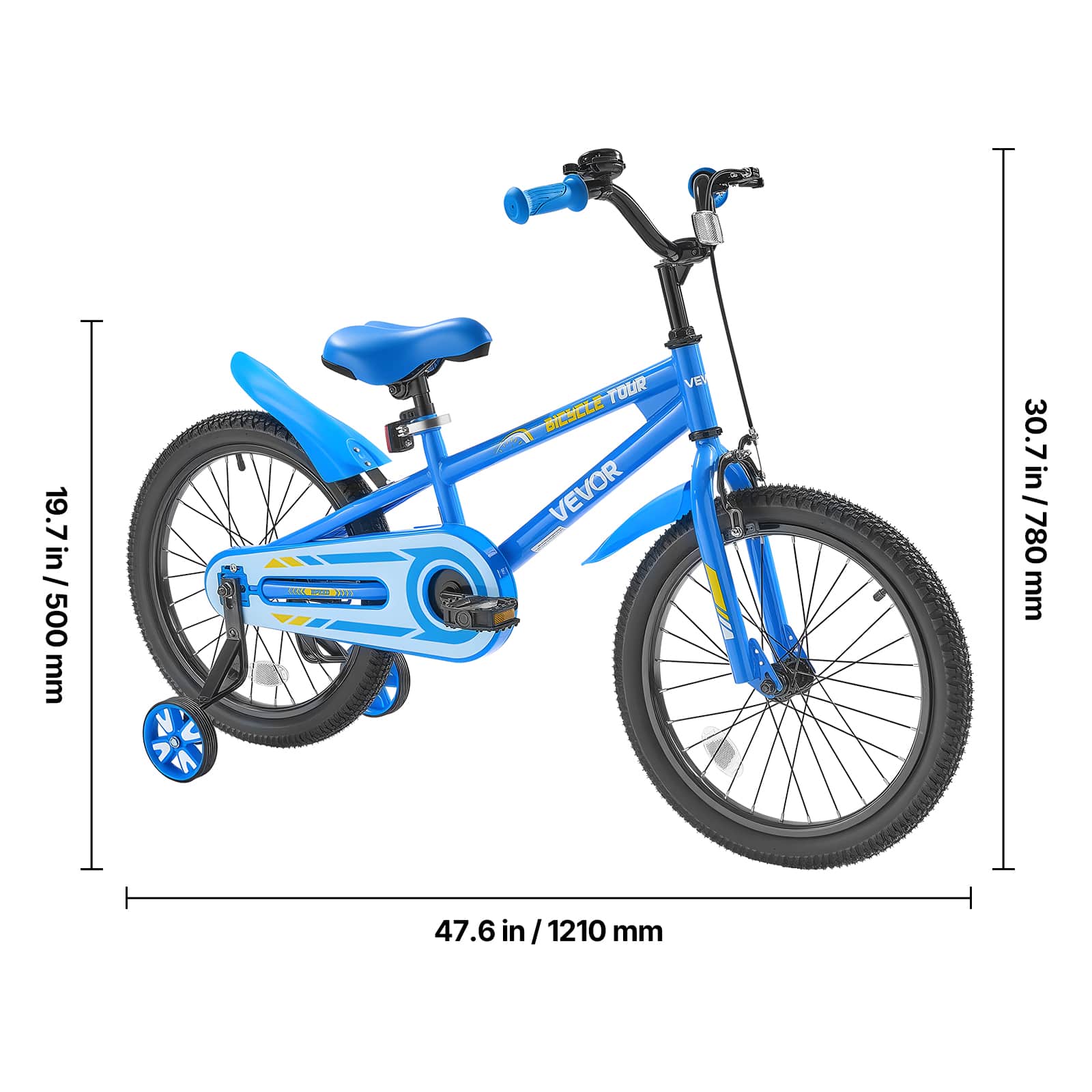 VEVOR Kids Bike, 18 Inches BMX Style Children Bicycle, Rider