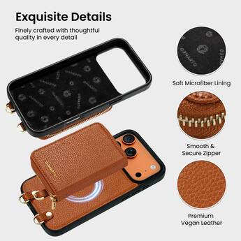 Vicloon Cover In Pelle Per IPhone 17 Pro Max Con Portacarte E Laccetto Da Polso (Blu Reale)