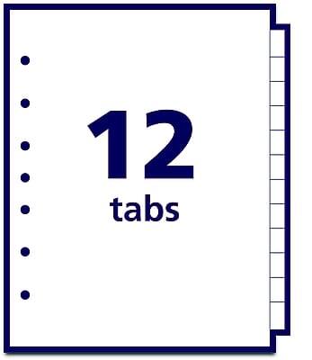 Alt View 2. Avery - Pre-Printed Mini Paper Dividers, Jan-Dec Tabs - White.