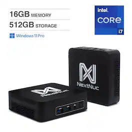 NextNuc - intel 13Pro Mini Desktop (Intel i7-13620H, 16GB DDR4, 512GB PCIe SSD, Intel UHD, Win 11 Pro) - Black