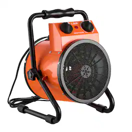 VEVOR - Greenhouse Heater, 1500W Electric Space Heater with Fan & High Heat Modes, IPX4 Protection, 25° Adjustable Angle - Black;Orange