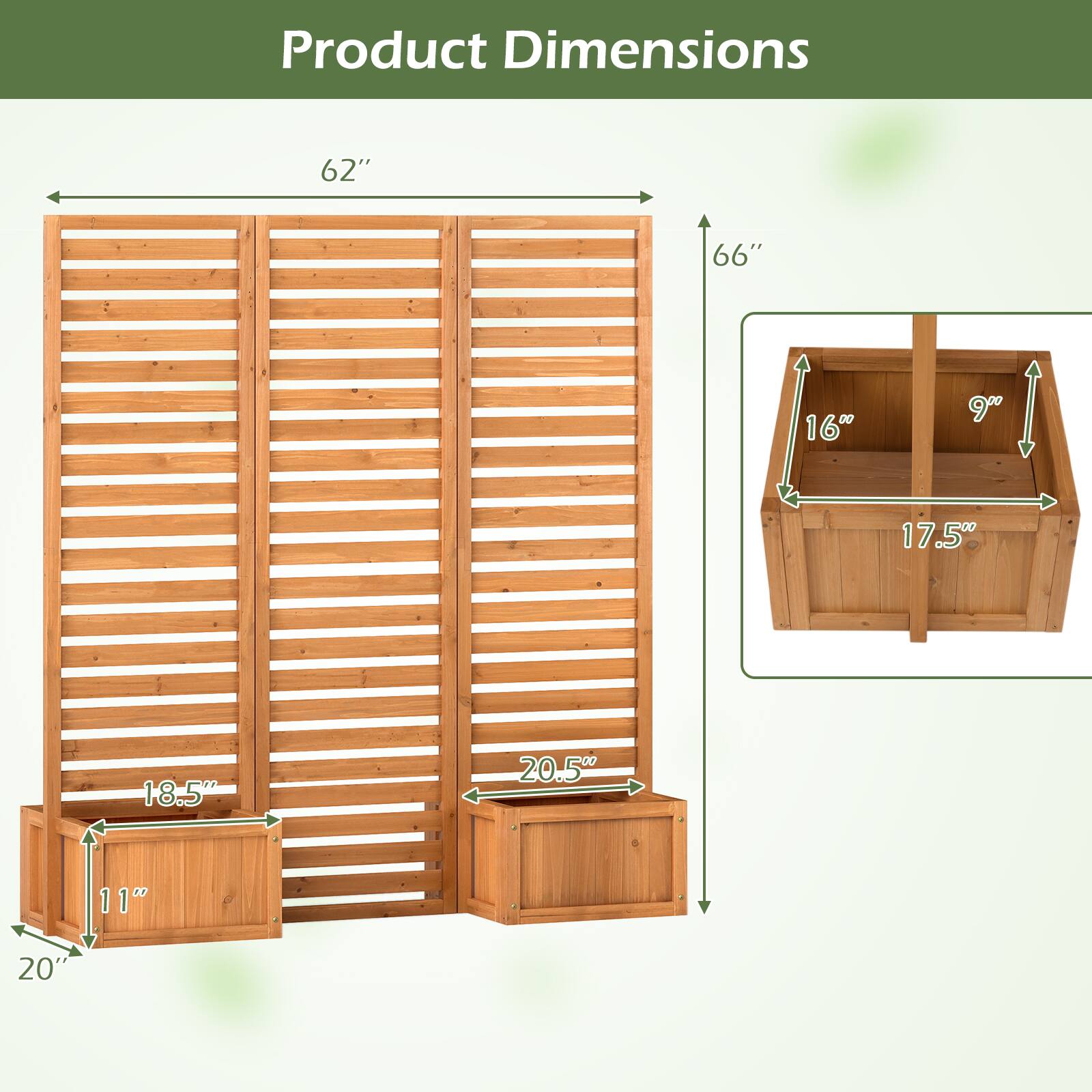 Product Dimensions: 62" x 66" x 16" x 9" x 17.5" x 18.5" x 20.5" x 11" x 20"