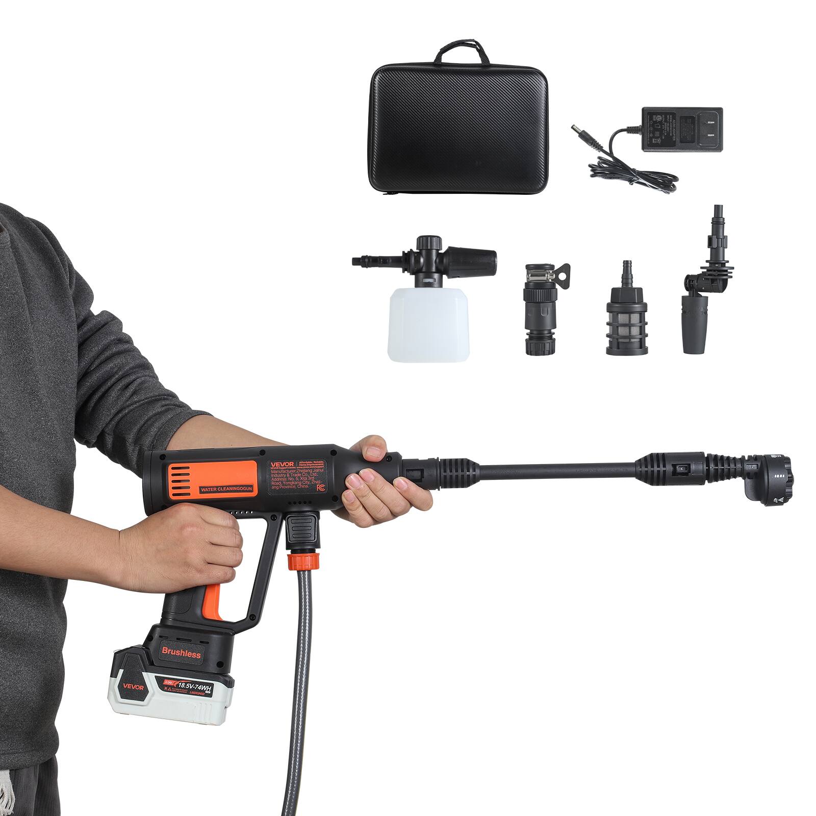ali. - - s0d - - 5 | : pl - - - - mdaada - - - DE : Brushless VELEW N -N4 U

VEVOR
WATER CLEANING
Brushless
16.5V 7.6Ah