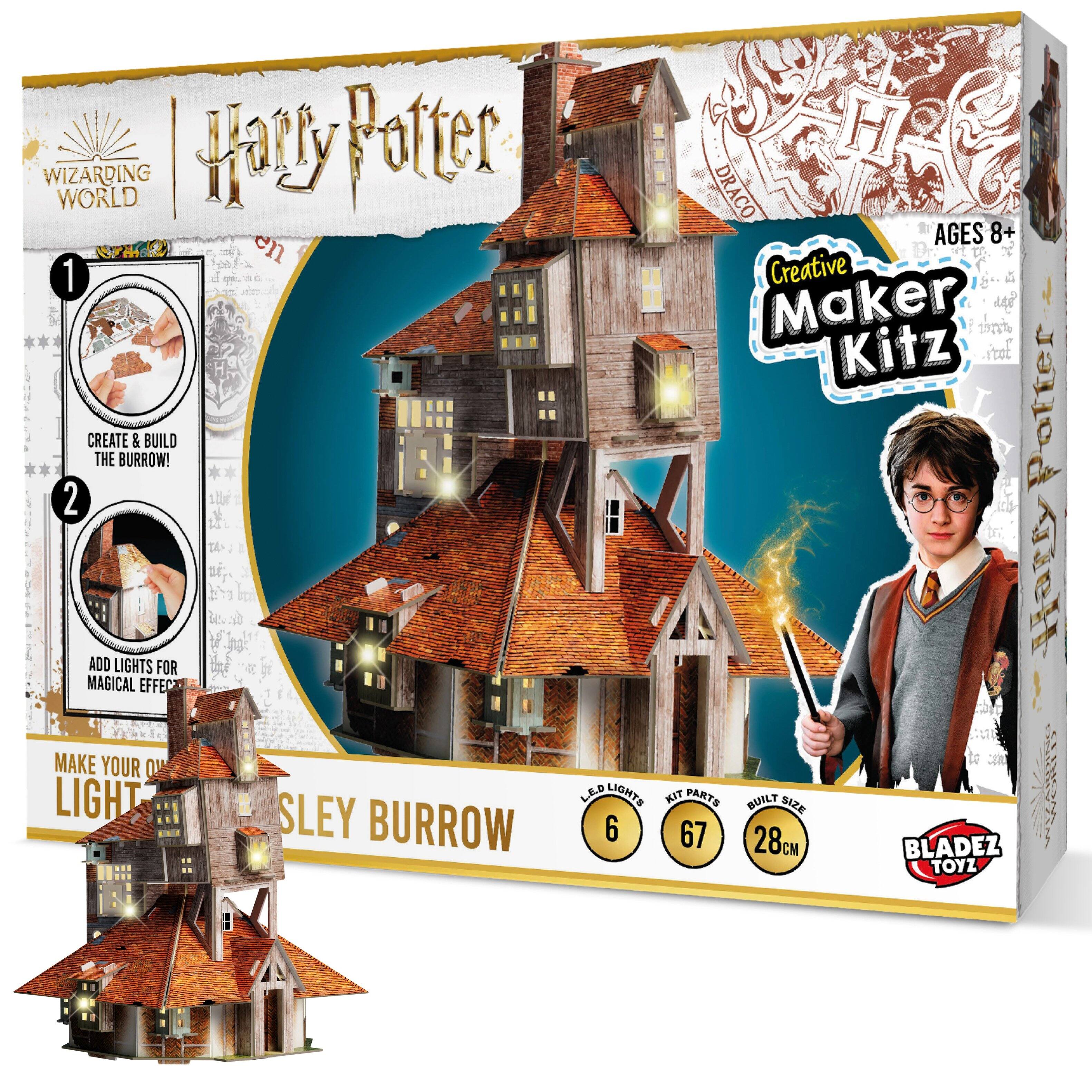 WIZARDING WORLD Harry Potter CREATE & BUILD THE BURROW! 2 ADD LIGHTS FOR MAGICAL EFFECTS MAKE YOUR OWN LIGHT SLEY BURROW

AGES 8+ 19. 11 the Creative Maker Kitz ital Potters Harry colo E.D LIGHTS 6 KIT 67 PARTS BUILT 28CM SIZE BLADEZ TOYZ UNIGRIM