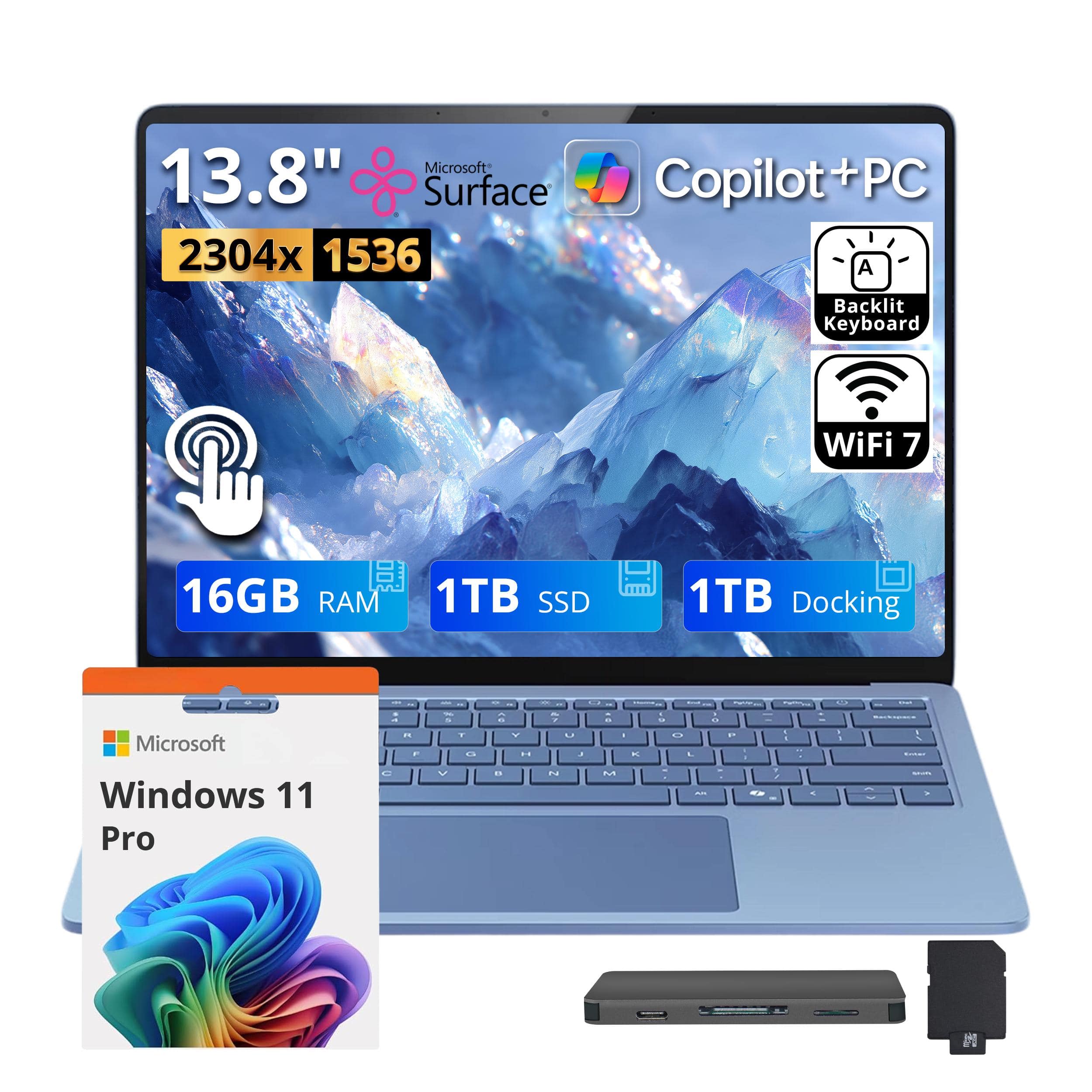 Microsoft 13.8" Surface 2304x 1536 Copilot PC A Backlit Keyboard WiFi 7 16GB RAM 1TB SSD 1TB Docking Microsoft - - . - .. - - - - - - ES - I a V . - I . - - - - - .. a - - I E - - - - D  . - .. - / . .. . . .  1 Windows 11 Pro   .. - Tu . -- - - . -- -  - -