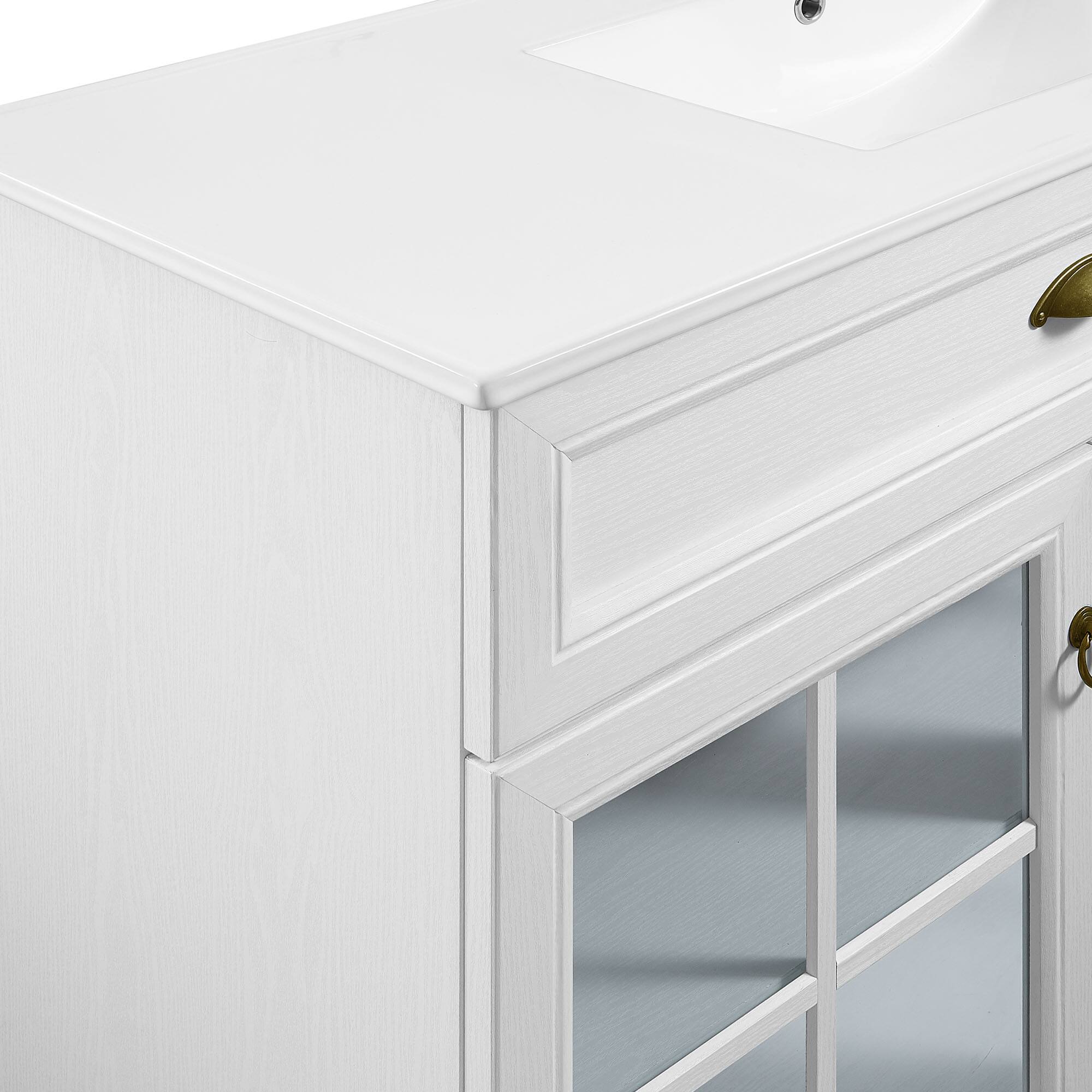 Alt View 8. Modway - Isle Bathroom Vanity Basin Included - White White.