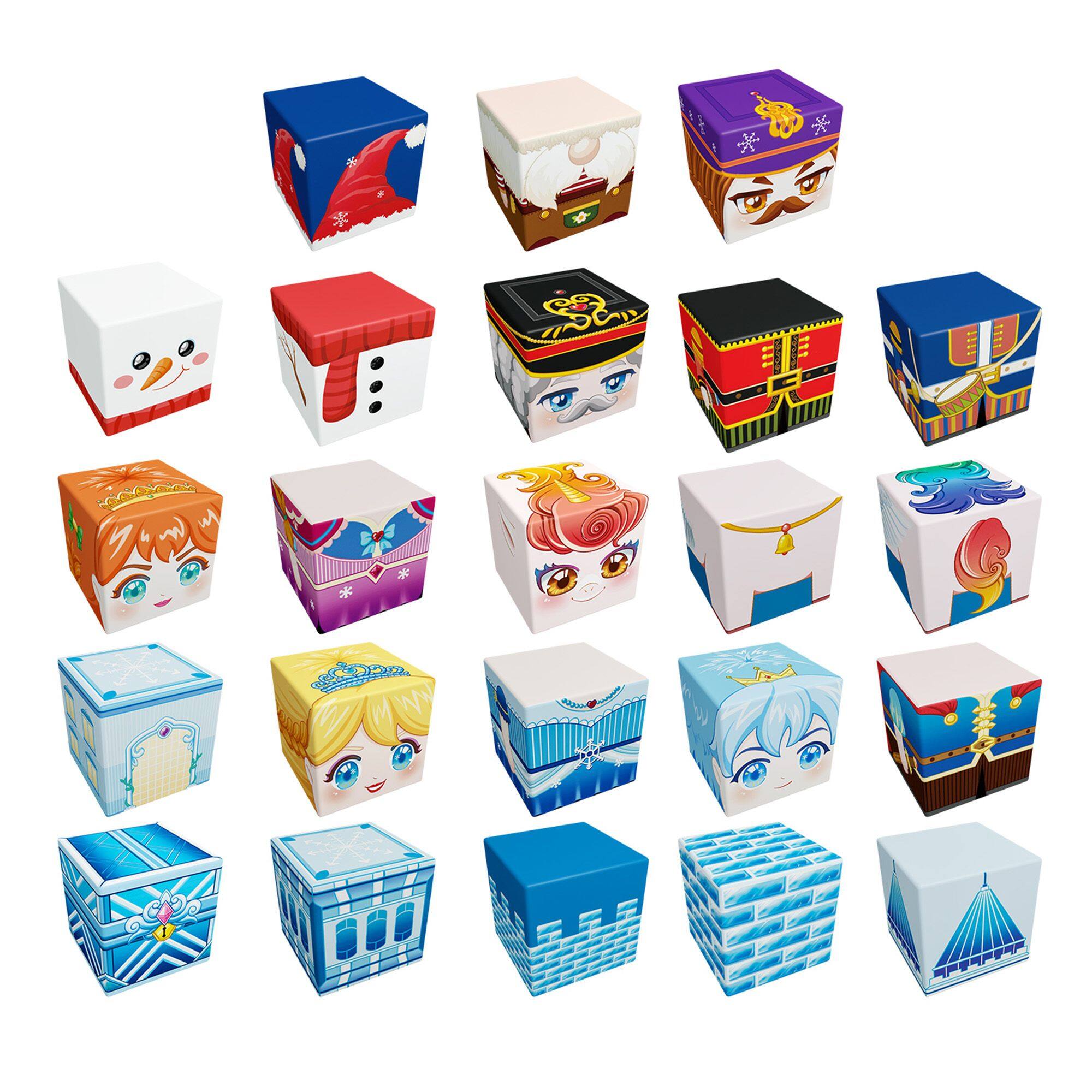 Alt View 5. PicassoTiles - Magnet Cube Winter Ice Castle Building Block Set, 72PCS STEM Educational Toy for Kids.