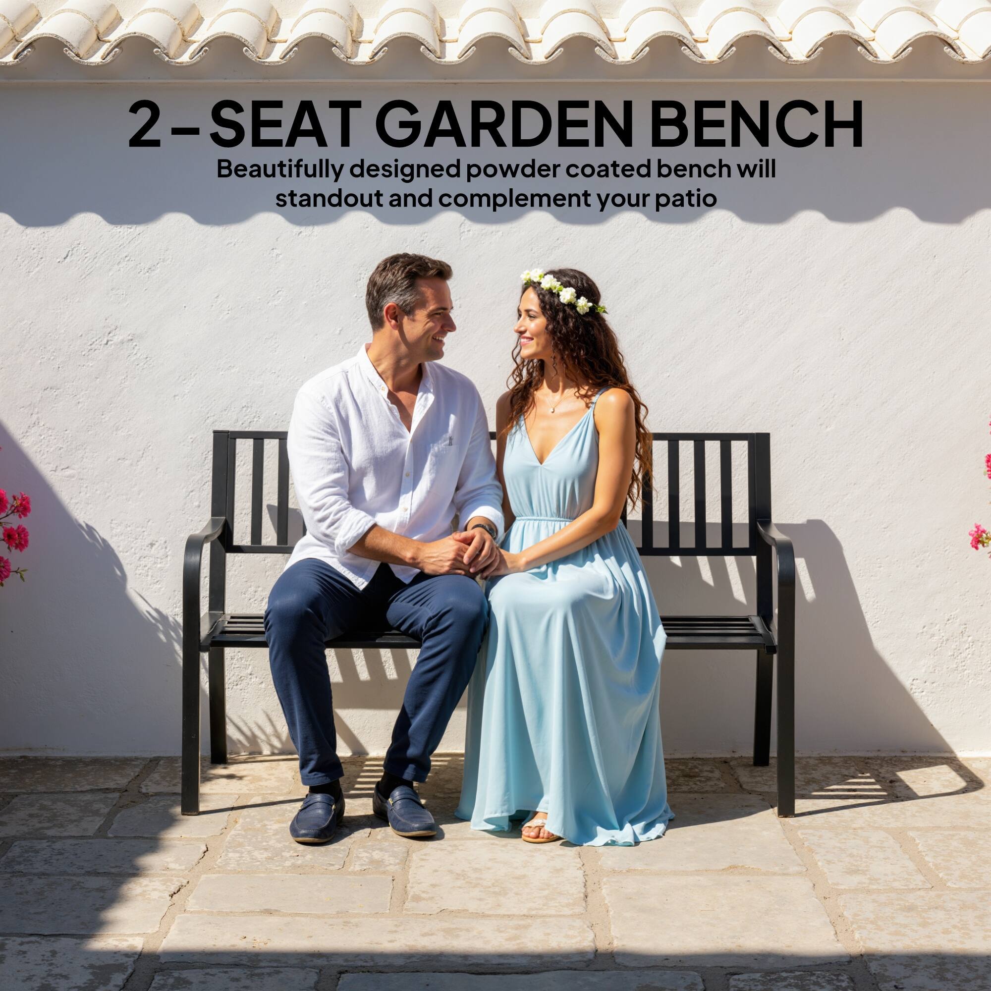 2-SEAT GARDEN BENCH  
Beautifully designed powder coated bench will standout and complement your patio