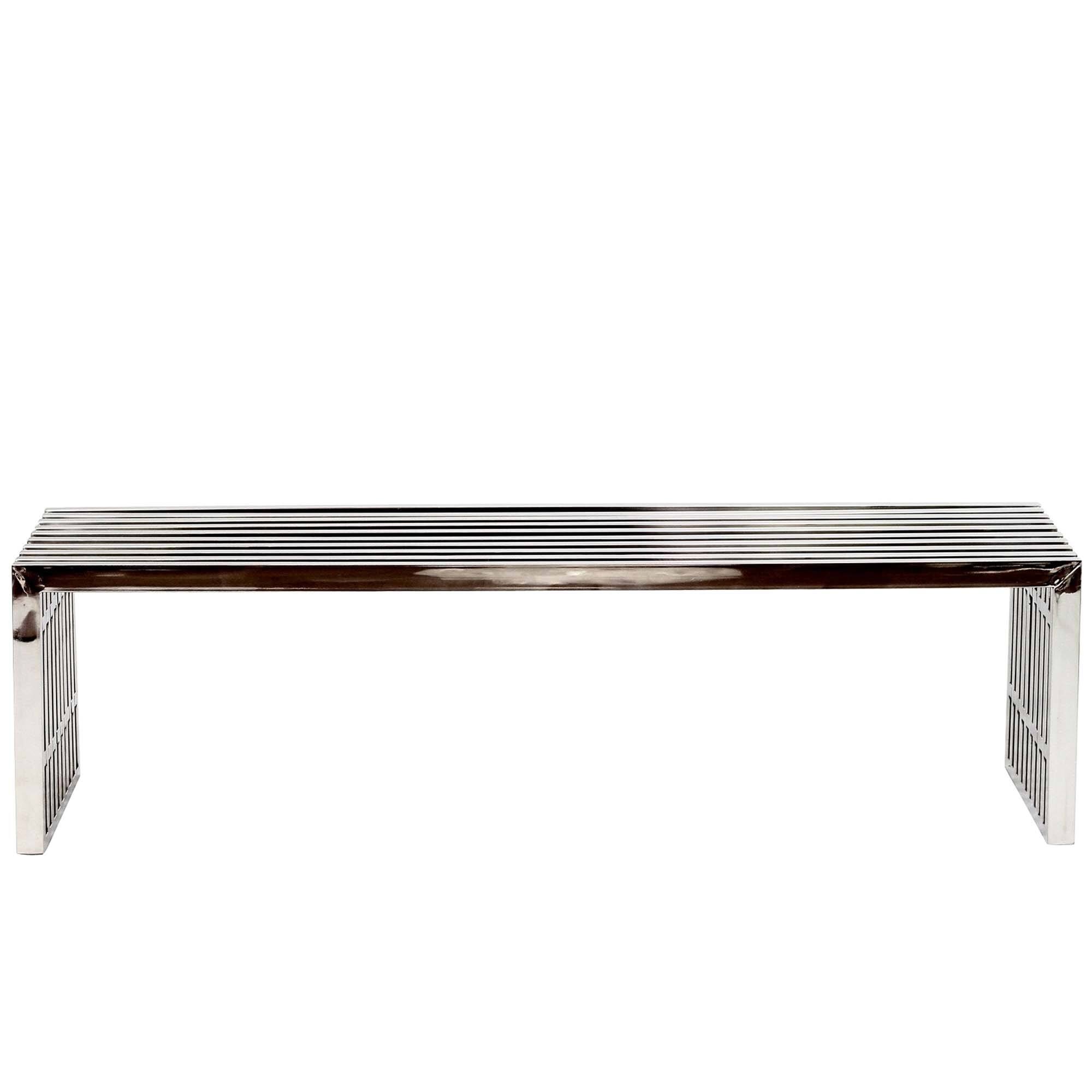 Left. Modway - Gridiron Benches Set of 3 by Modway - Silver.