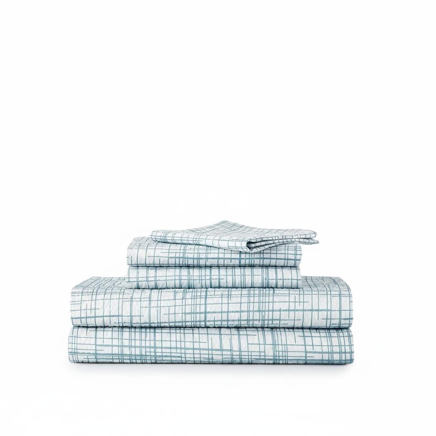 Shavel Home Products - Shavel 100% Polyester Luxury Seersucker Crosshatch Sheet Set Full - Teal