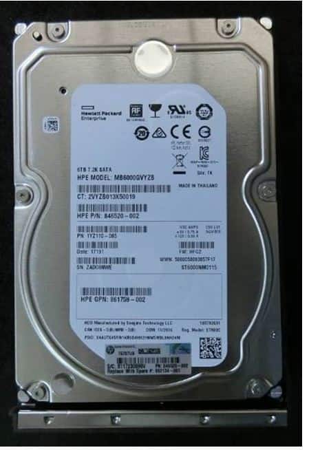 HP - 862134-001 - 6TB 7.2K DISK SATA-600 3.5IN 512E DS