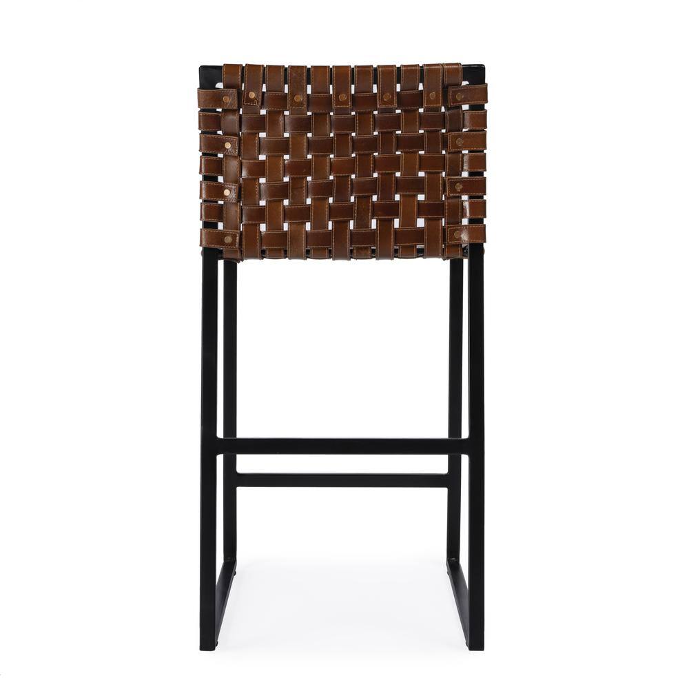 Left. Butler Specialty - Urban Woven Leather 25" Counter Stool - Medium Brown.