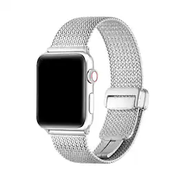 Posh Tech - Knit Stainless Steel Band for Apple Watch - Silver