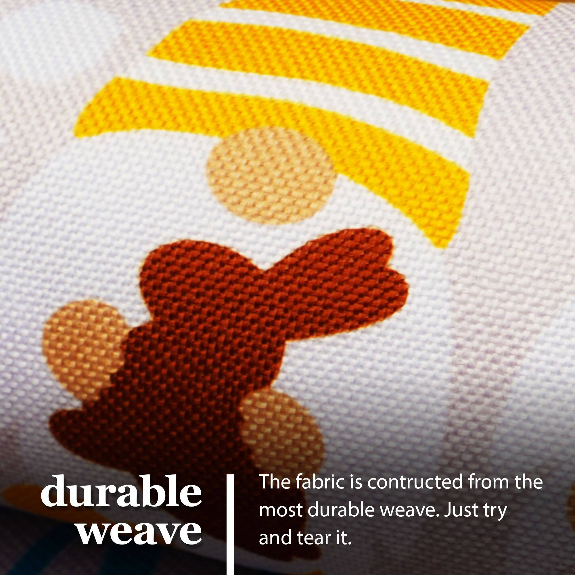 The fabric is constructed from the most durable weave. Just try and tear it.