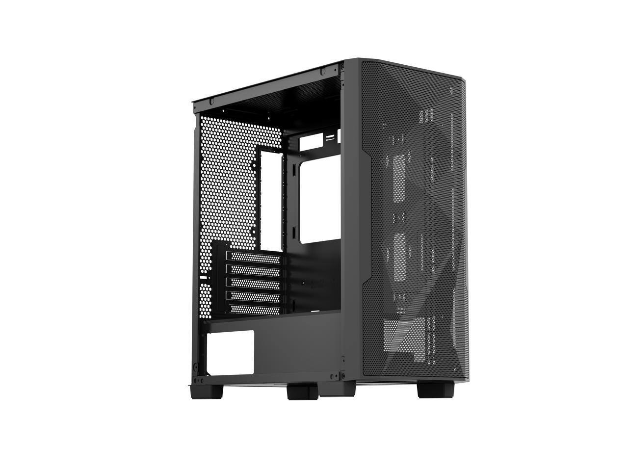 Alt View 3. Rosewill - Rosewill FBM-X6 Black Micro ATX Case - Tempered Glass, 4 PWM ARGB Fans, 650W 80+ Gold PSU - Black.