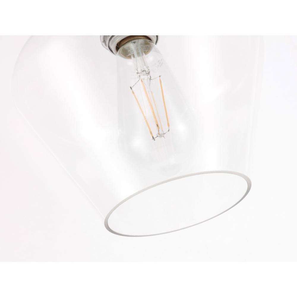 Left. Living District - Gene 1 light Chrome and Clear glass Flush mount - Chrome And Clear Glass.
