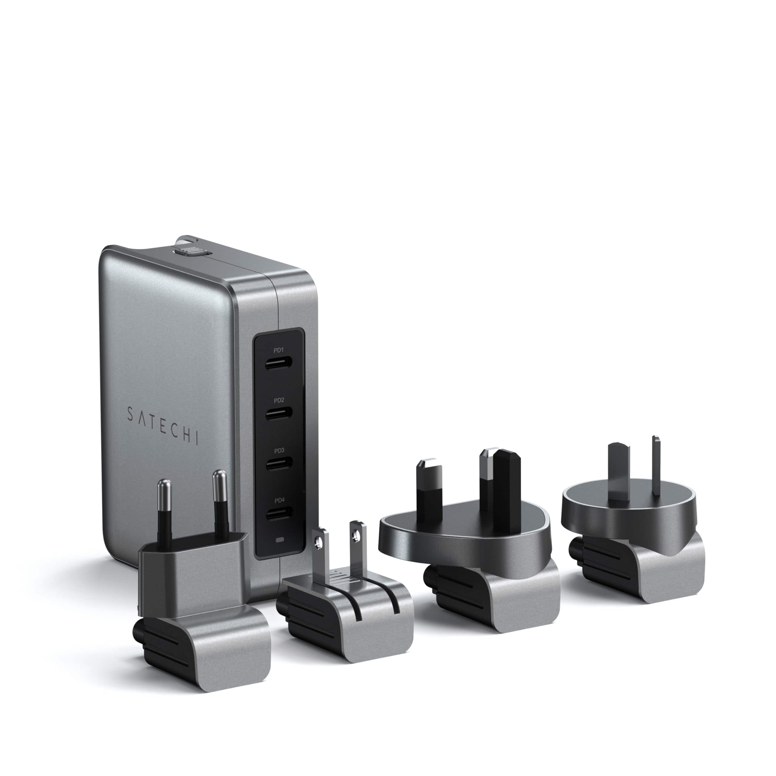 Satechi - 145W GaN Travel Charger - 4-Port USB-C, PD 3.1, Fast Charging Station for MacBook Air/Pro, iPad, iPhone, Android