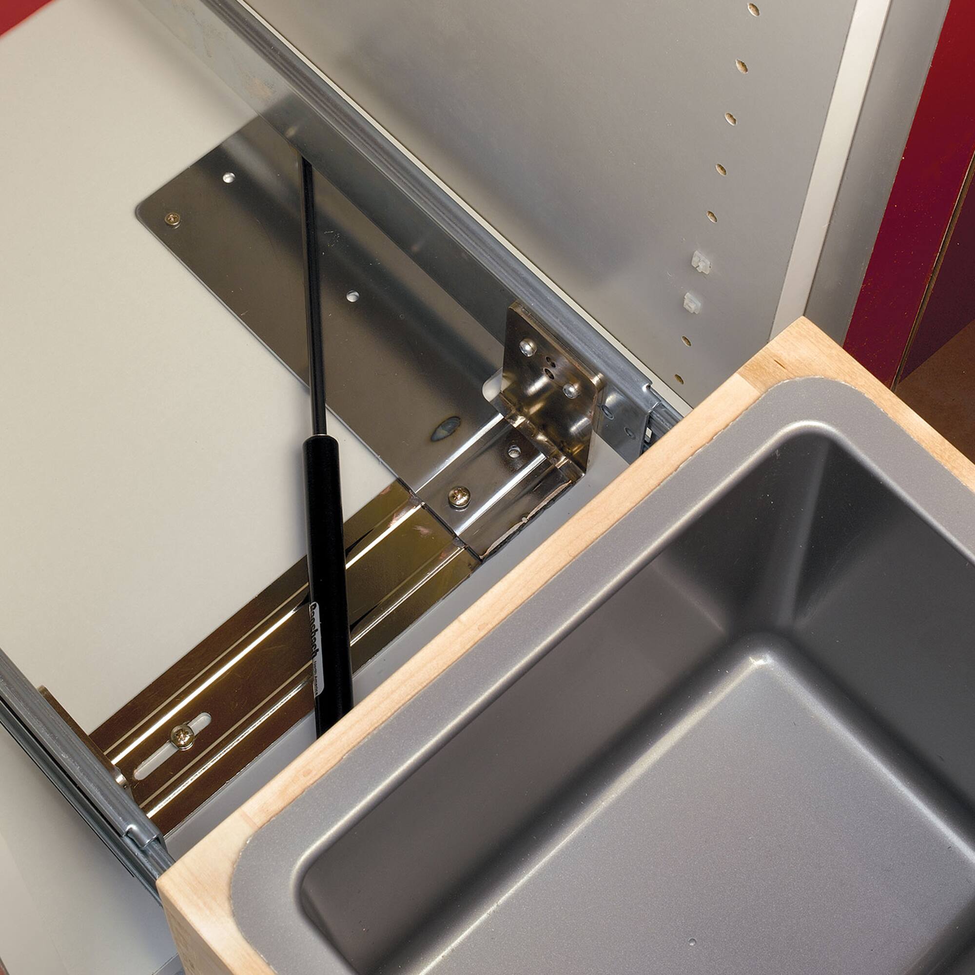 Alt View 8. Rev-A-Shelf - Rev-A-Shelf Double Pullout Bottom Mount Trash Cans 50 qt., Gray, 4WCBM-2150DM-2 - Natural Maple.