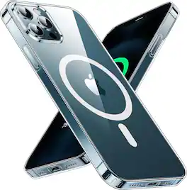 Entronix - Magnetic Case for iPhone 12 - Slim Hard Back Protection - Clear