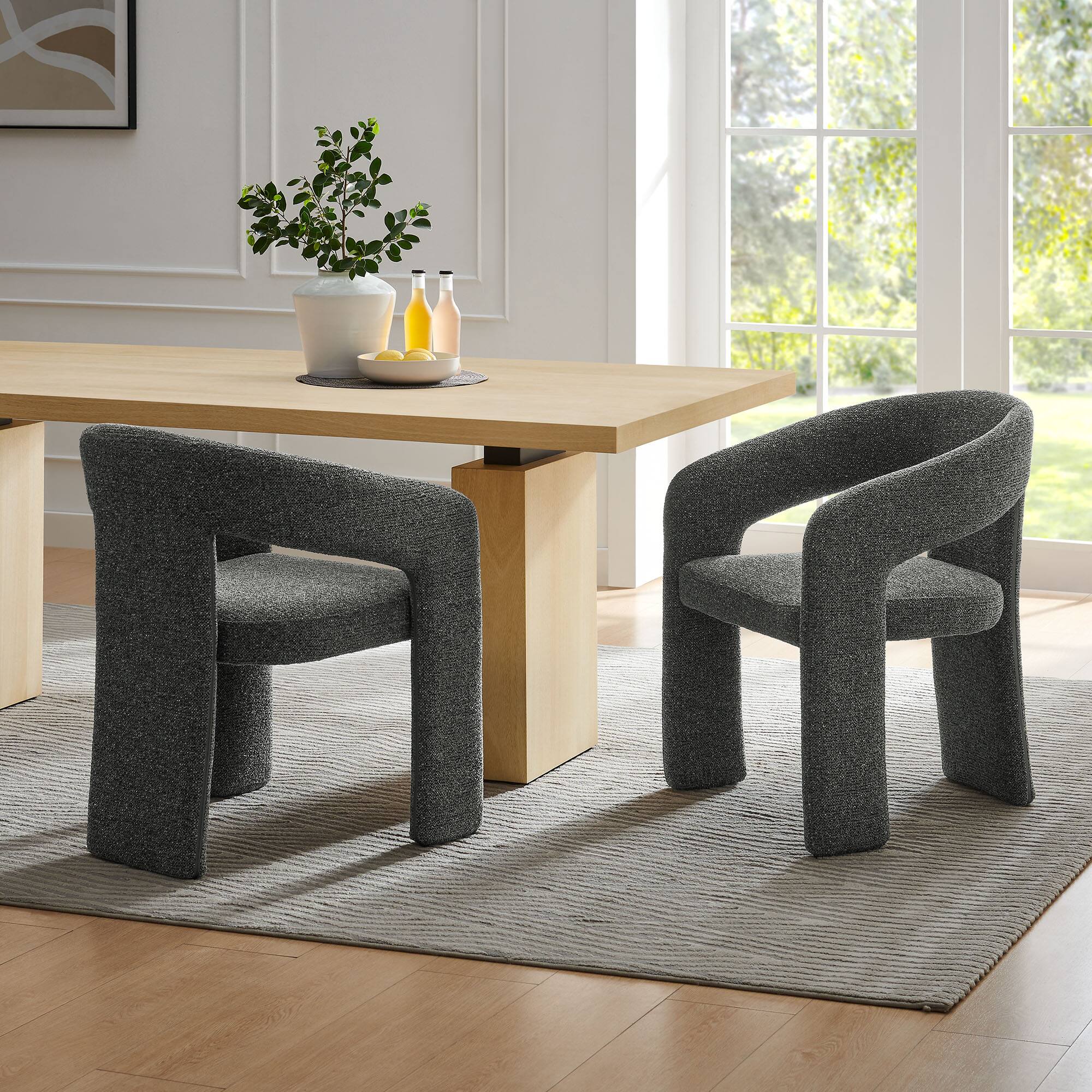 Alt View 5. Modway - Oslo Barrel Fabric Upholstered Dining Accent Chair by Modway - Gray.