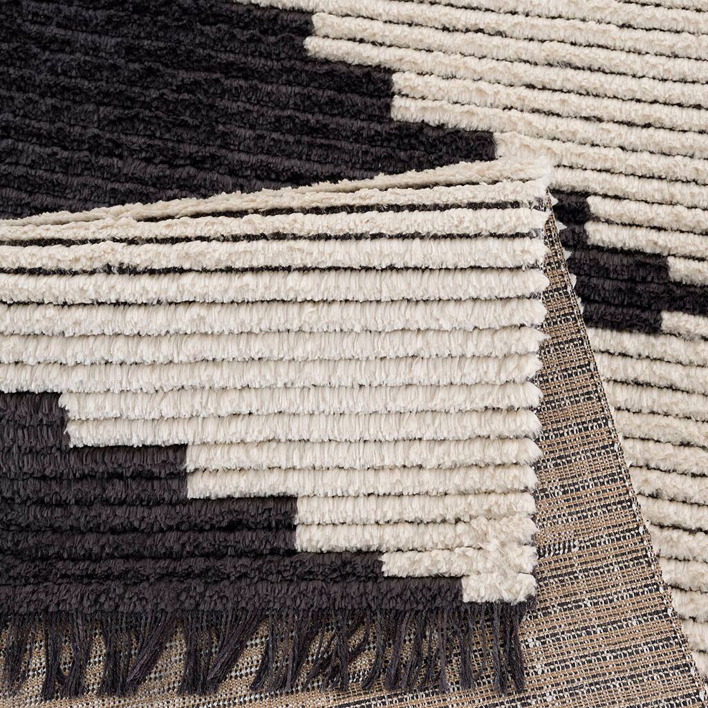 Alt View 4. TinyHomie - Black and Ivory Modern Area Rug - Black and Ivory.