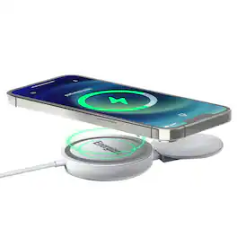 Energizer - 2-in-1 Magnetic Wireless Charger for iPhone & Apple Watch – 15W Qi-Certified - White