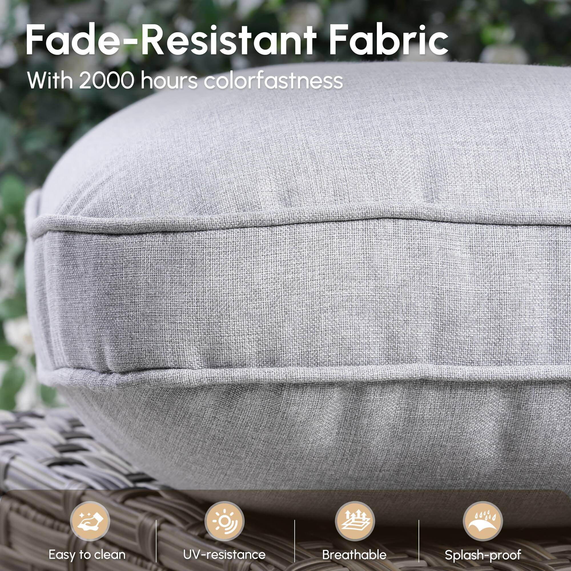 Fade-Resistant Fabric  
With 2000 hours colorfastness  

Easy to clean  
UV-resistance  
Breathable  
Splash-proof