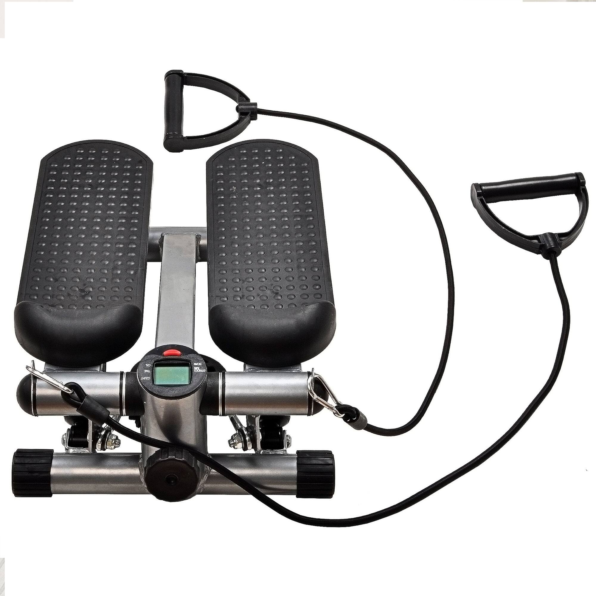 Alt View 4. BalanceFrom Fitness - BalanceFrom Fitness Adjustable Mini Stepper with LCD Monitor & Resistance Bands - Gray.