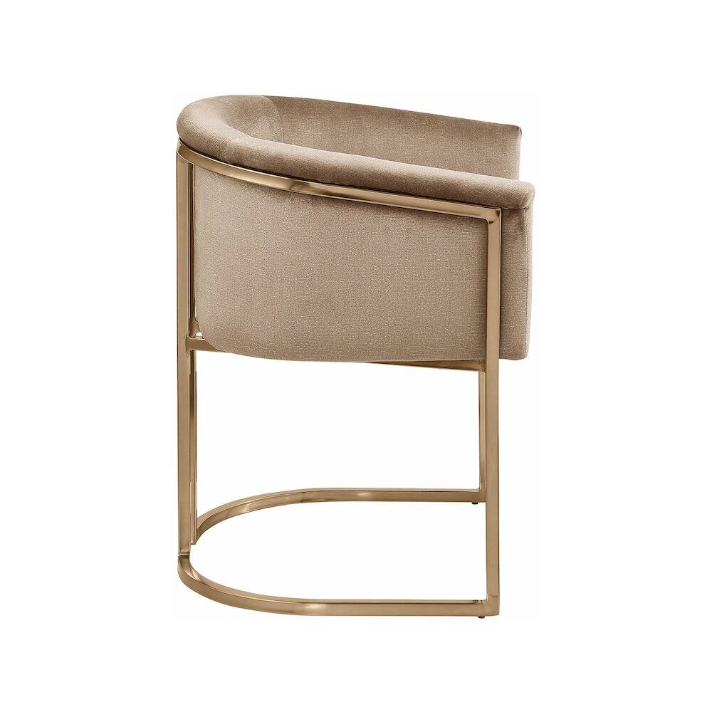 Alt View 3. Meridian Furniture - Tierra Beige Velvet Dining Chair - Beige.