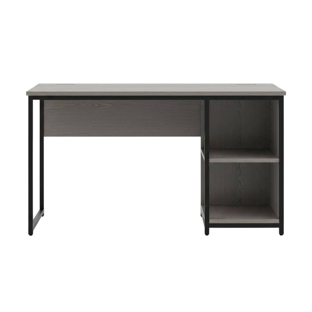 Back. BisonOffice - Grey Study Desk With Spacious Work Surface And Sturdy Construction - Gray.