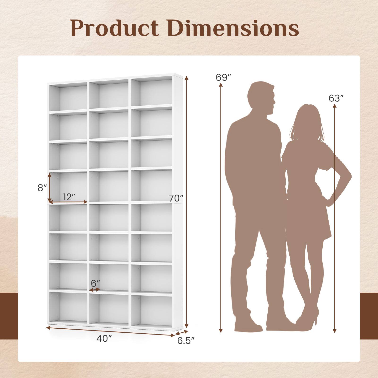 Product Dimensions: 69" x 63" x 8" x 12" x 70" x 6" x 40" x 6.5"