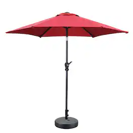 Ainfox - 7.5ft Patio Umbrella With Argyle umbrella base - Red