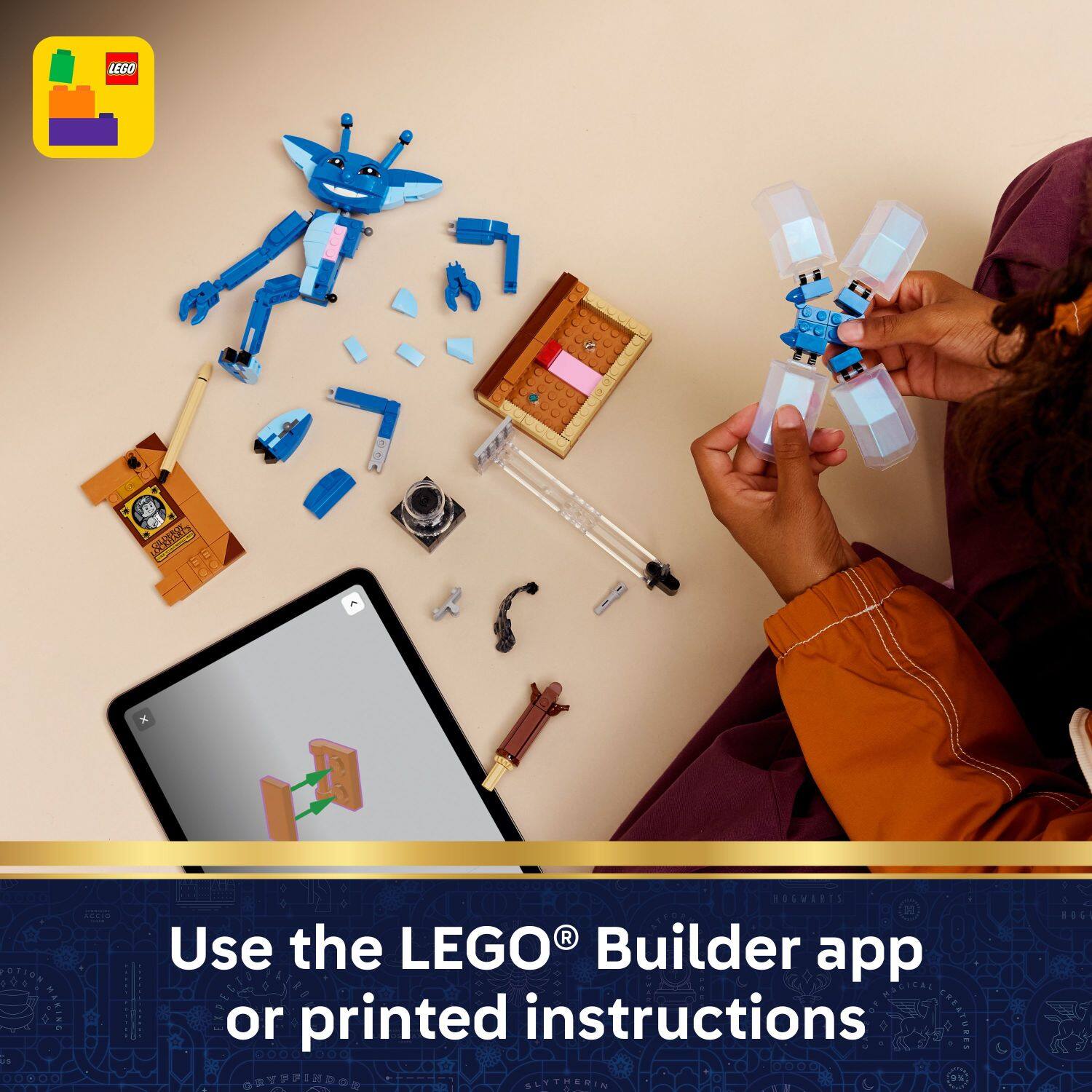 Use the LEGO® Builder app or printed instructions