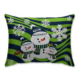 Pegasus - Seattle Seahawks 20'' x 26'' Holiday Team Snowman Bed Pillow - Multicolor
