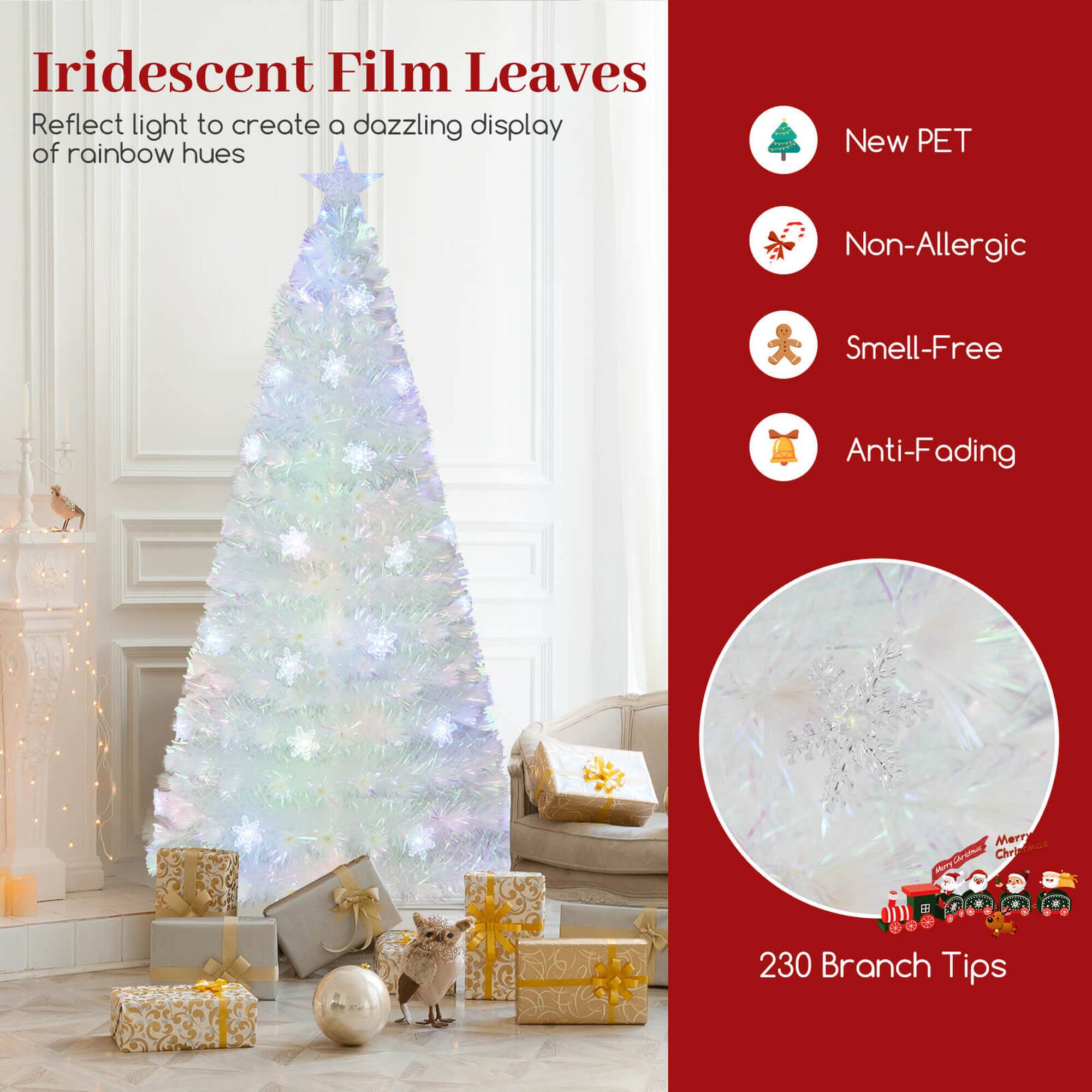 Iridescent Film Leaves  
Reflect light to create a dazzling display of rainbow hues  

New PET  
Non-Allergic  
Smell-Free  
Anti-Fading  

230 Branch Tips