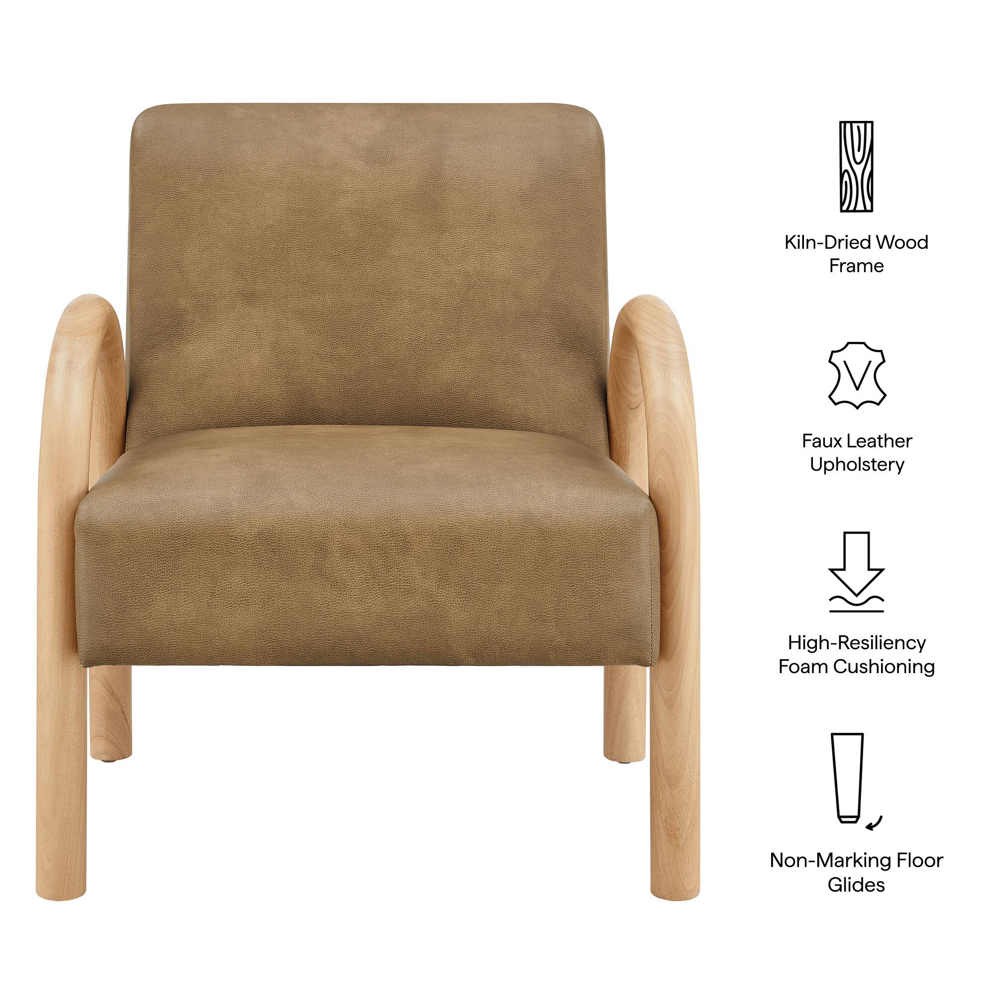 Kiln-Dried Wood Frame  
Faux Leather Upholstery  
High-Resiliency Foam Cushioning  
Non-Marking Floor Glides