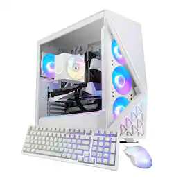 iBUYPOWER - Slate Gaming Desktop PC - Intel Core Ultra 9 285, NVIDIA GeForce RTX 5070 12GB, 32GB DDR5 RAM, 2TB NVMe SSD_SWI9N5703 - White