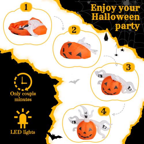 1. Enjoy your Halloween party
2. Only couple minutes
3. LED lights