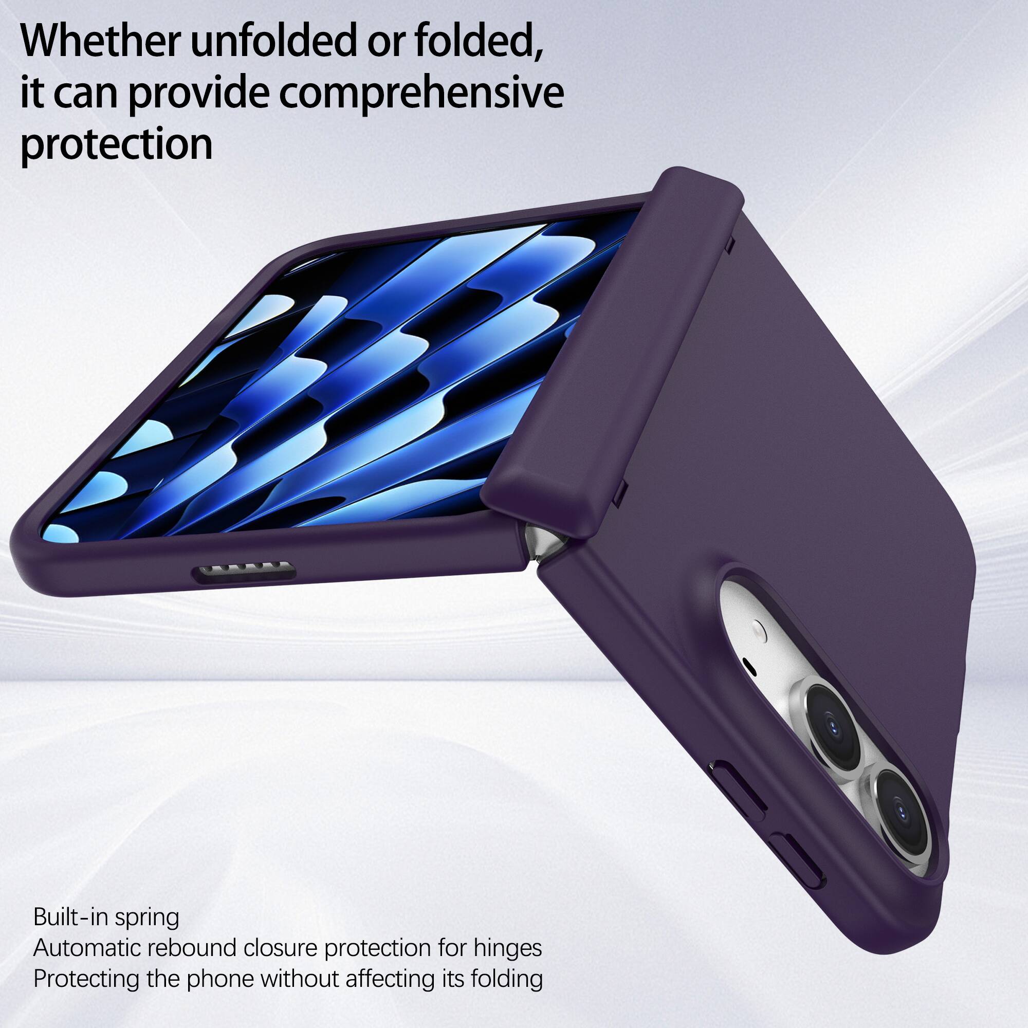 Whether unfolded or folded, it can provide comprehensive protection

Built-in spring
Automatic rebound closure protection for hinges
Protecting the phone without affecting its folding
