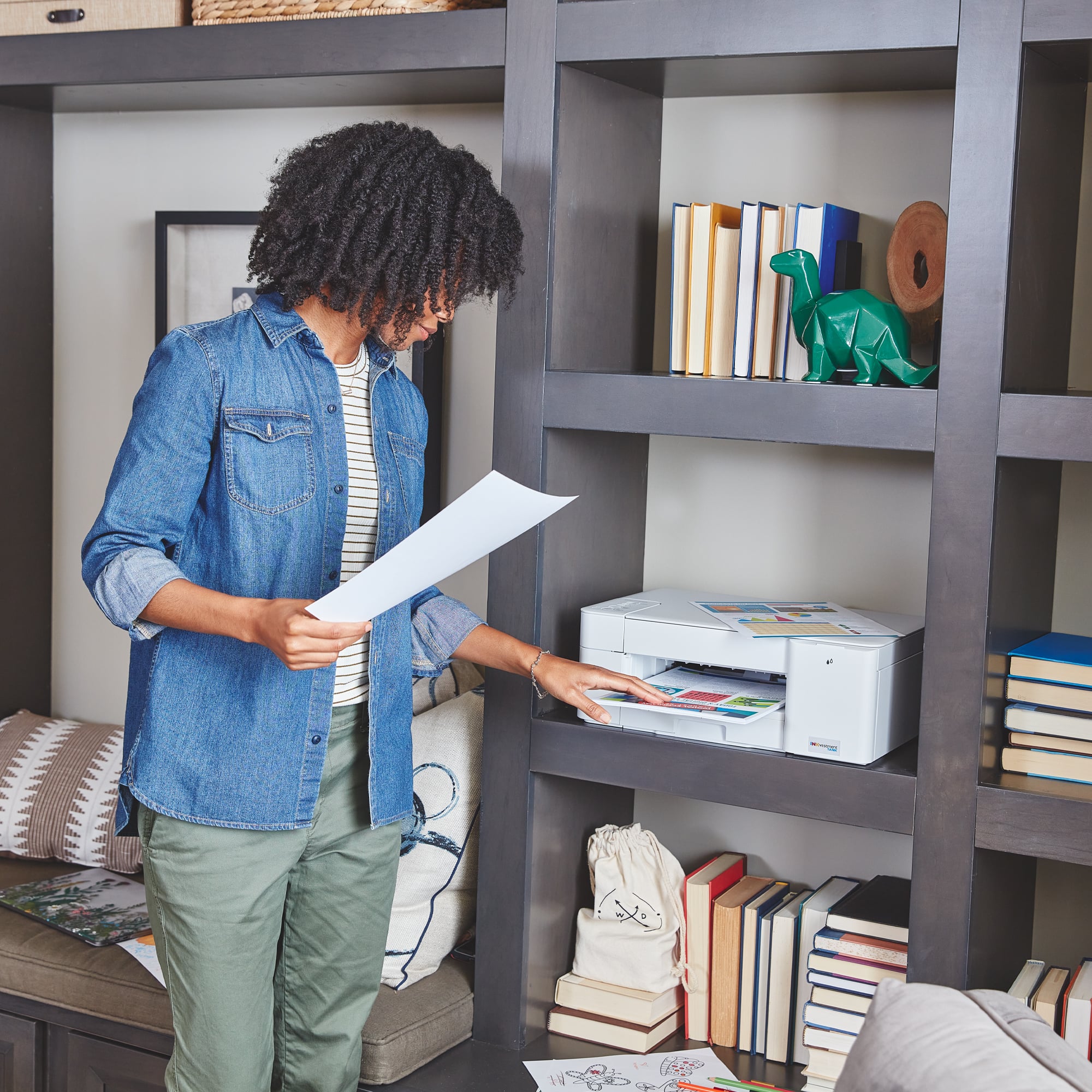 Alt View 11. Brother - INKvestment MFC-J1215W Wireless All-in-One Inkjet Printer with up to 1-Year of Ink In-box - White/Gray.