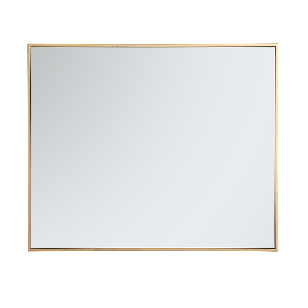 Alt View 5. Elegant Decor - Metal frame rectangle mirror 30 inch in Brass - Brass.