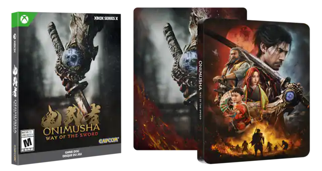 XBOX SERIES X
XBOX
ONIMUSHA WAY OF THE SWORD
MATURE 17+
ONIMUSHA JEUNES ADULTES
F OF THE SWORD
WAY M
CACOM
ESRB
GAME DISC
DISQUE DU JEU - M (Mature 17+)