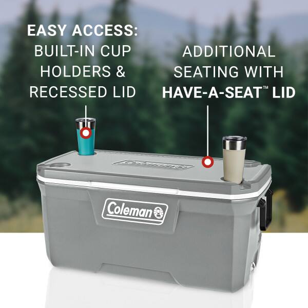 EASY ACCESS: BUILT-IN CUP HOLDERS & RECESSED LID ADDITIONAL SEATING WITH HAVE-A-SEAT™ LID