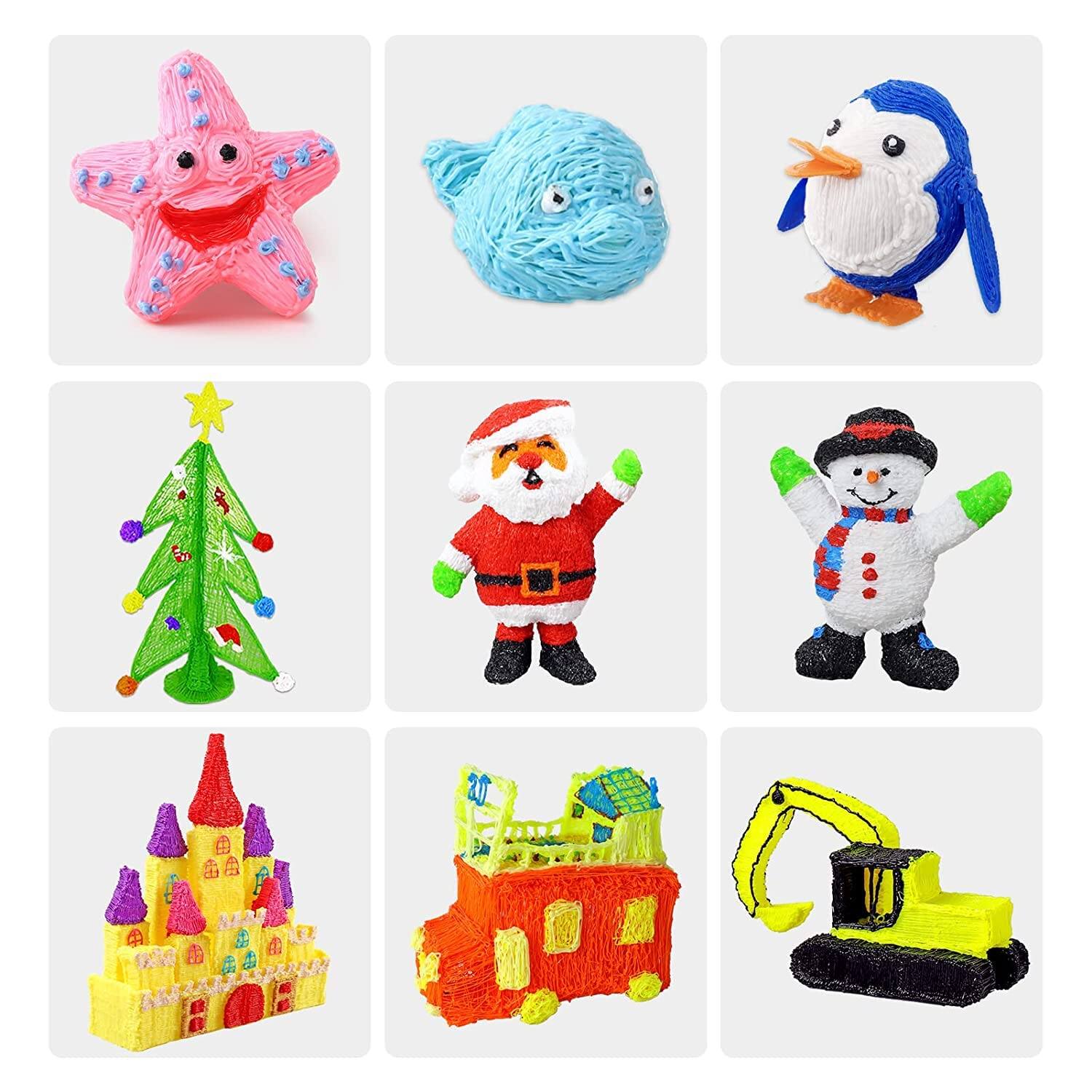 Alt View 1. GlowWise - 16-Color 320ft PLA 3D Pen Filament Refills - 1.75mm, Kids Safe, 250 Stencils eBook - for SCRIB3D P1 and MYNT3D Pens - 16 Colors.