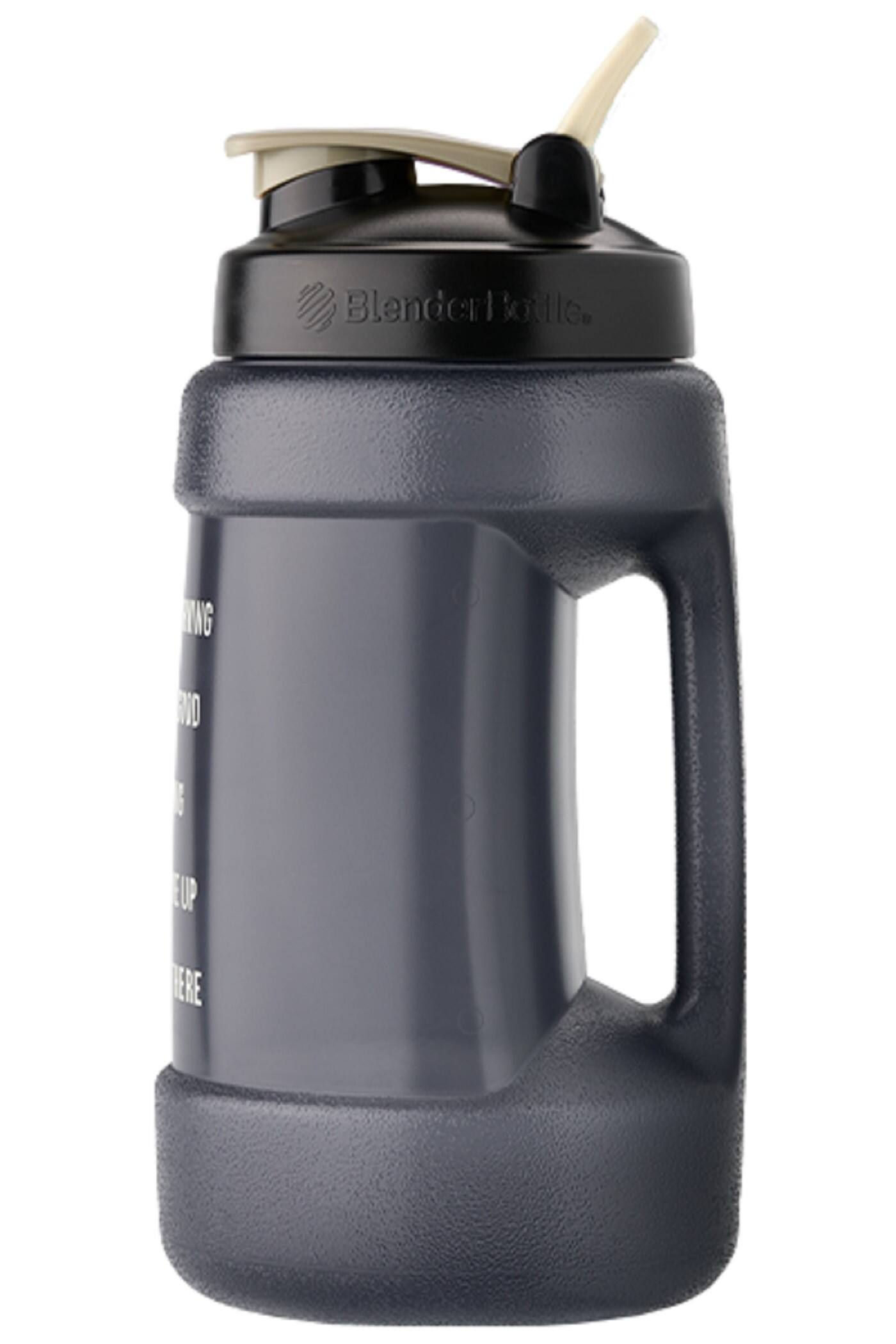 Left. BlenderBottle - Hydration Koda - 74 oz. (Motivational) - Black/Grey.