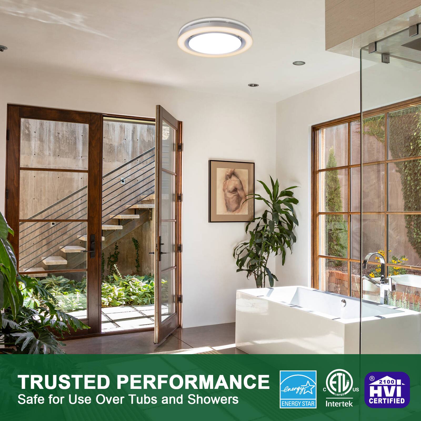 TRUSTED PERFORMANCE  
Safe for Use Over Tubs and Showers  

ENERGY STAR  
Intertek  
HVI CERTIFIED